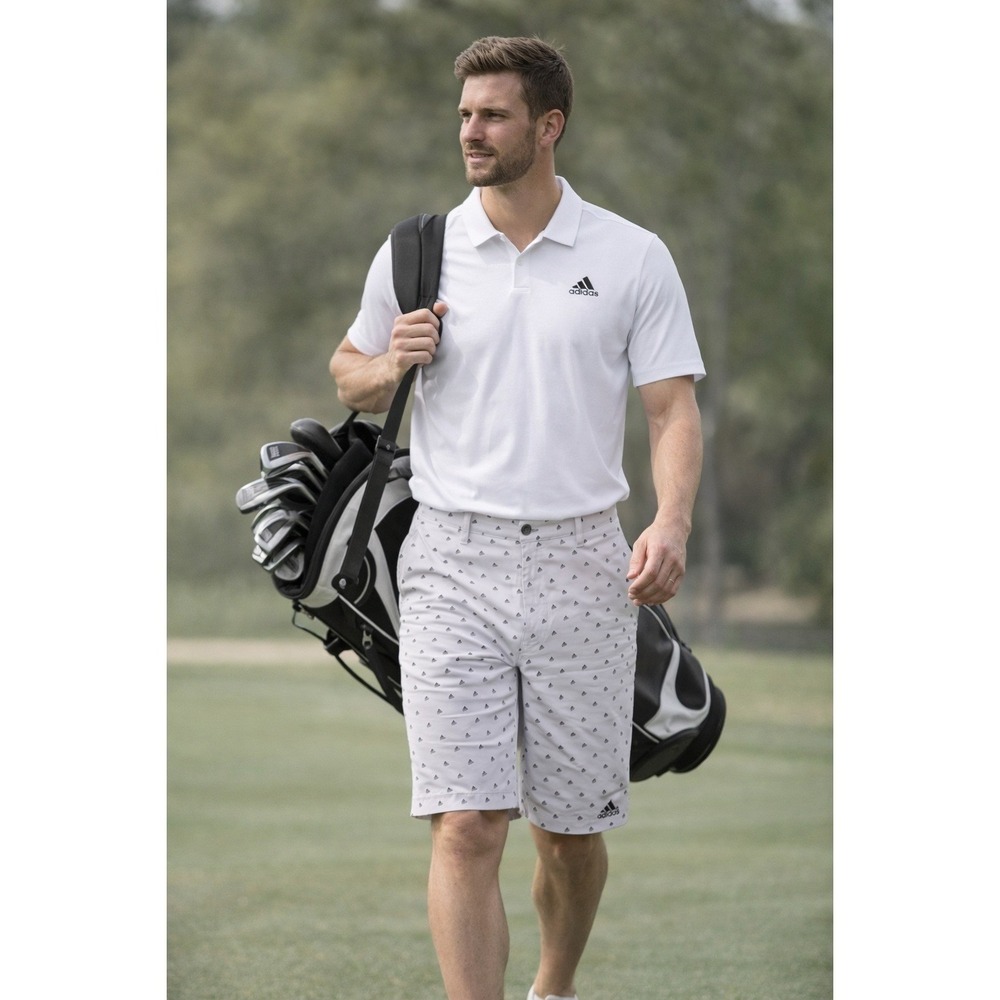 Adidas Golf Gray Shorts Mens 32 Print‎ Pattern Performance Polyester Stretch